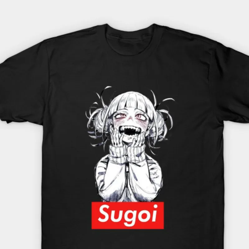 100% хлопок Круглый вырез на заказ мужские футболки с принтом Футболка Sugoi Himiko Boku No