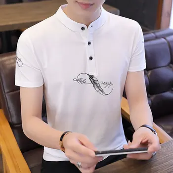 

Spring and summer new men's cotton trend couple hand-painted graffiti round neck short sleeve T-shirt