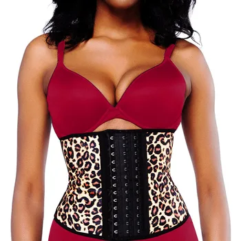 

Rubber Latex Waist Trainer XS-6XL Women Body Shaper Corset Strap Shapewear Cincher Girdles Leopard Waist Support Belt