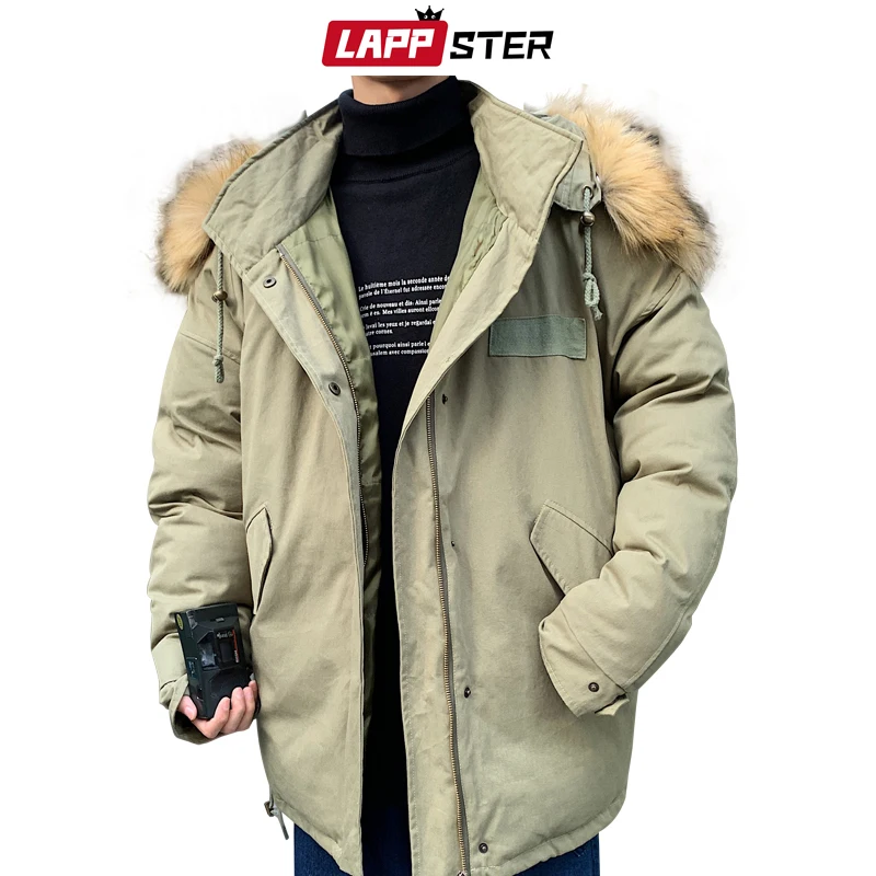 LAPPSTER, мужская зимняя куртка, корейский стиль, цветная,, Мужская шерстяная куртка с капюшоном, пальто, черная парка, пара, модная ветровка