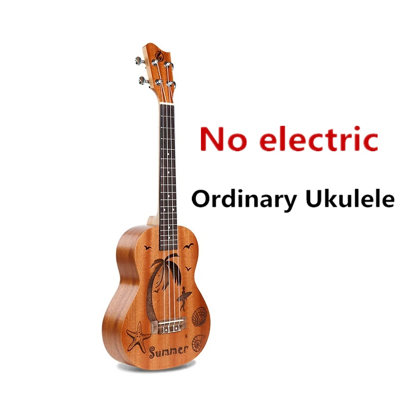 summer Гавайские гитары укулеле 26 дюймов все красное дерево мини Electri Tenor акустические гитары 4 струны Ukelele установить звукосниматель туристическая гитара четыре сезона - Цвет: summer