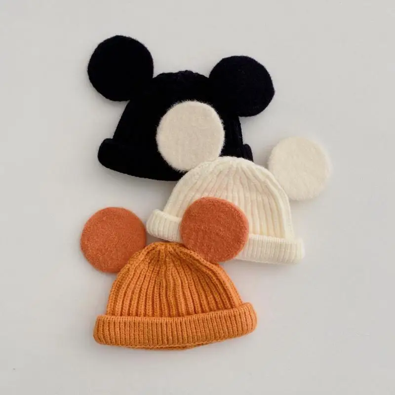 

Winter Kids Hat Boys And Girls Soft Warm Knit Cap Children Cartoon Mouse Ears Beanie Bonnet Enfant Fashion Baby Hat 1-4 Years