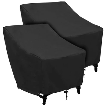 

Patio Chairs Covers Outdoor Chair Cover Waterproof and Durable Fabric Premium Stackable Chairs Cover Outdoor Furniture Cover Bla