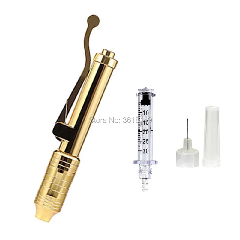 

24K Gold Hyaluron Pen Gun Atomizer Hyaluronic Pen Ampouble Head Syringe Needle Injection Machine for Lip Filler Wrinkle Removal