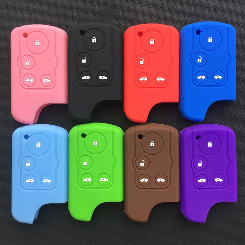 Silicone de borracha caso capa chave escudo protetor para honda elysion stepwgn spada insight passo wagon rk C-RZ 4 botão chave