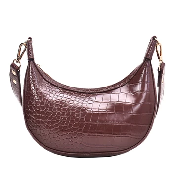 

Vintage Crocodile Pattern Crossbody Dumplings Bags For Women 2020 Shoulder Messenger Bag Lady Chest Handbags