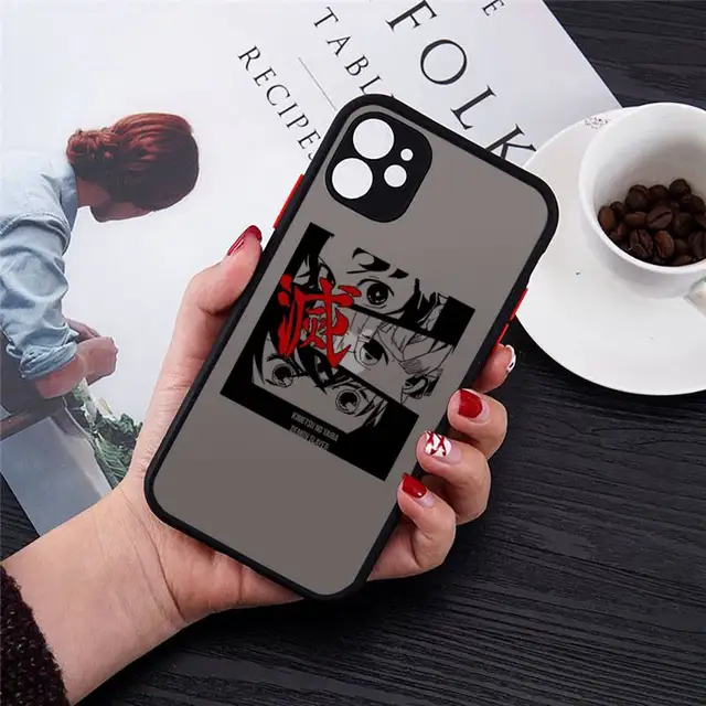 Kimetsu No Yaiba Demon Slayer Anime Phone Cases Matte For iPhone 12 13 Mini 11 Pro XR XS Max 7 8 Plus X Hard PC Back Cover a6