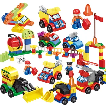 

116/168 PCS City Series Big Size Car Building Block Compatible Duploed Blocks Toys For Children Enlighten Educational Toy Gift