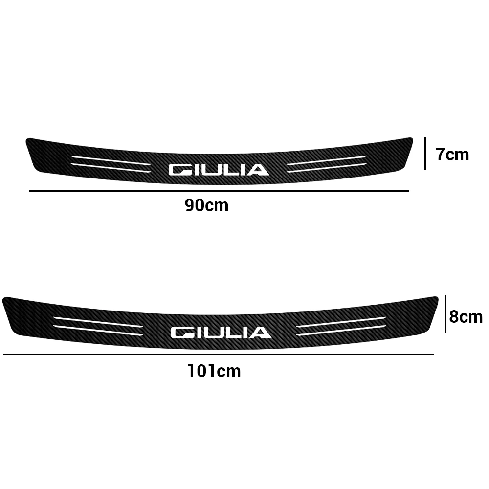1Pcs 3D Carbon Fiber Trunk Anti-friction Stickers For Alfa Romeo 159 147 156 Giulietta Mito 166 Giulia GT Tonale Car Accessories