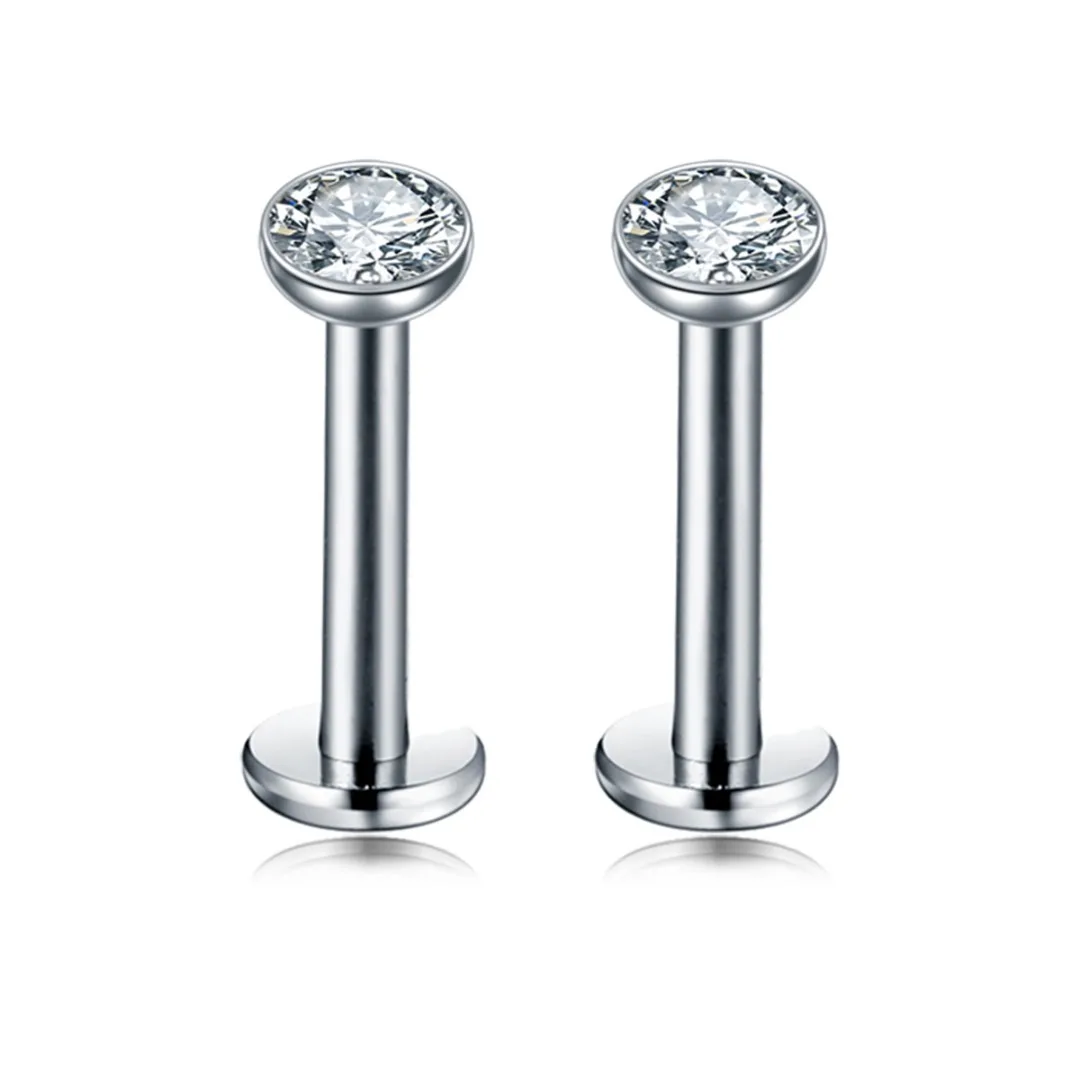 Zircon Crystal Labret Lip Piercing Jewelry For Women Men Punk Sexy Star Heart Stainless Steel Piercing Ear Cartilage Tragus