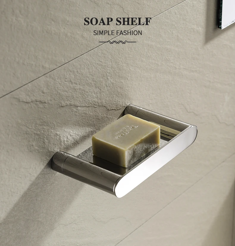 Bathroom Restroom Shower Soap Dish Plate Tray Basket Wall Mounted Polish Soap Holder Stainless Steel