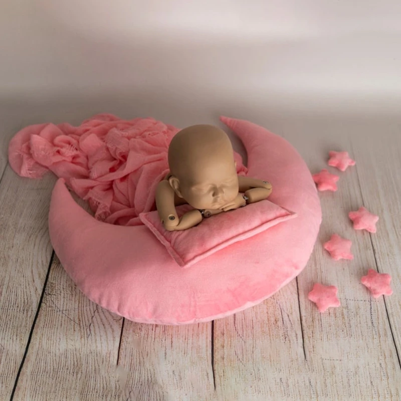 newborn photoshoot near me Newborn Photography Props Baby Posing Moon Stars Pillow Square Crescent Pillow Kit Infants Photo Shooting Fotografi Accessories maternity newborn photography