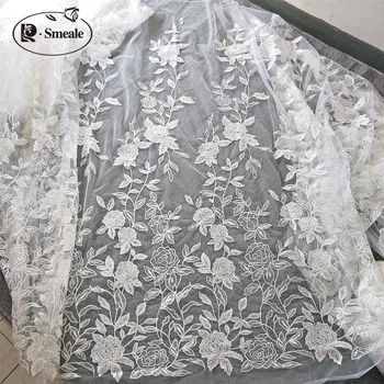

Flower Sequined Embroidered Lace Fabric Wedding Dress DIY Accessories RS2528