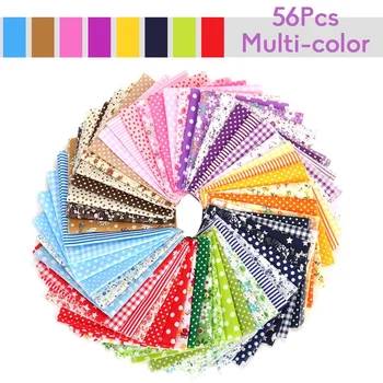 

56 pcs/lot 25X25cm Cotton Fabric Cotton Cloth For Patchwork Sewing Multi-color Handmade DIY Apparel Clothing Fabric