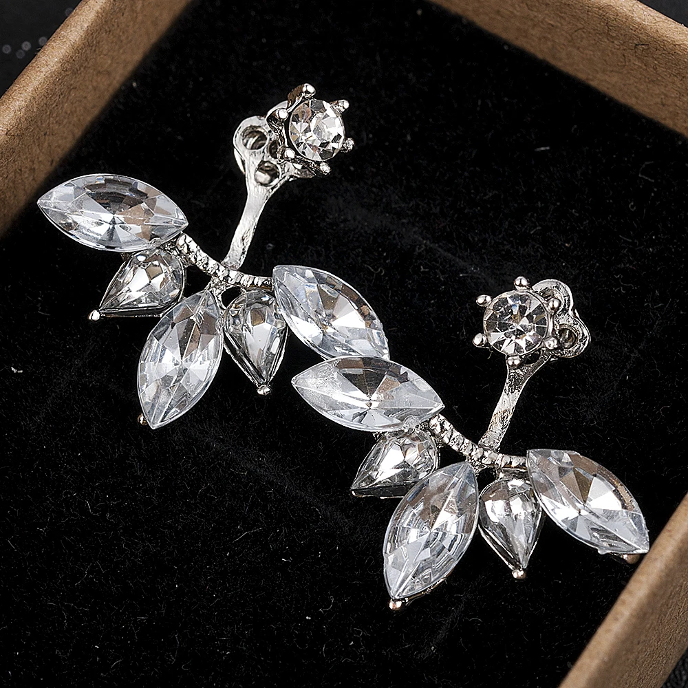 Корейские серьги пусеты с золотыми кристаллами модные для женщин|crystal stud