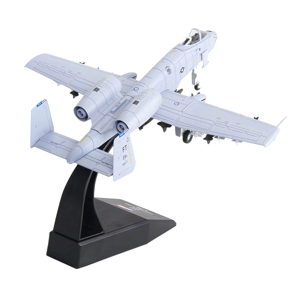 USA A-10 Attacker Aircraft 1:100 Scale Warthog Diecast Display Model with Stand for Decoration or Gift