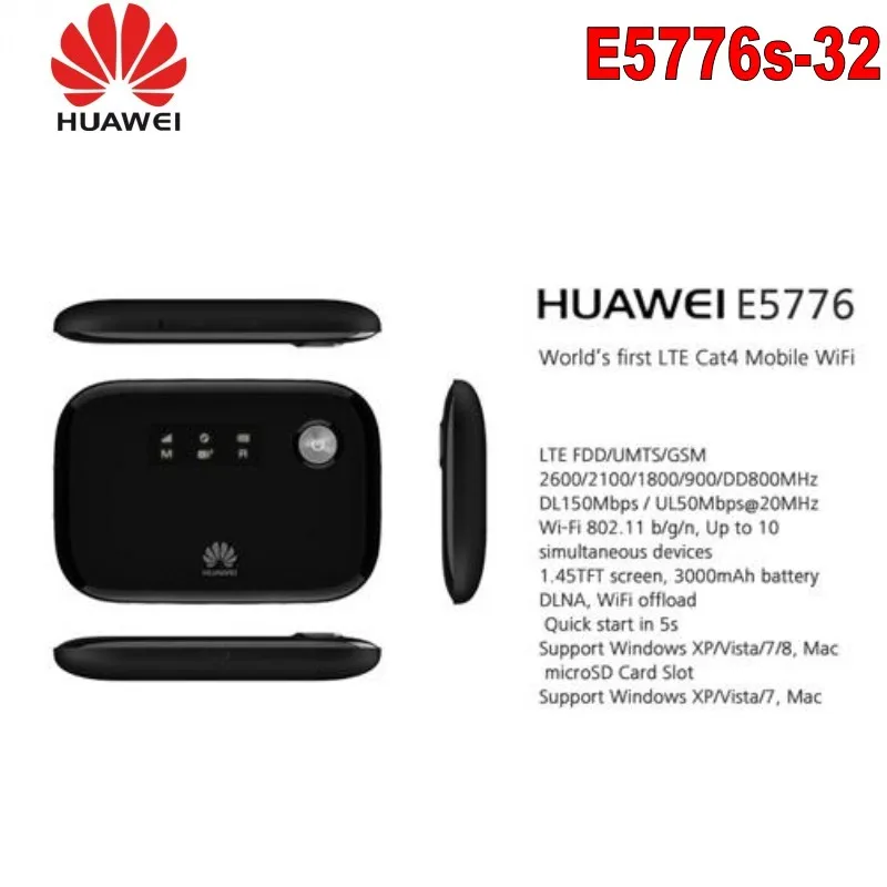 4G TS9 антенна+ Новое поступление Разблокированный HUAWEI E5776 150 Мбит/с CAT4 4G Мобильный MIFI wifi беспроводной маршрутизатор