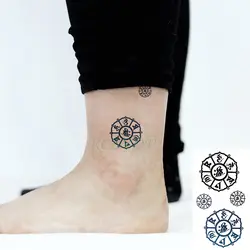 Водостойкая временная татуировка наклейка компас контракт символ tatto флэш-тату поддельные татуировки для мужчин женщин