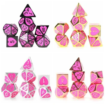 

7Pcs/Set Metal Multi Face Dice Table Game Zinc Alloy Polyhedral Dice Role Playing Game Accessories For DND RPG