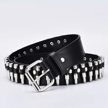 Best selling ladies bullet belt punk rock style new ladies belt with motorcycle jeans fashion decoration luxury  belts for women