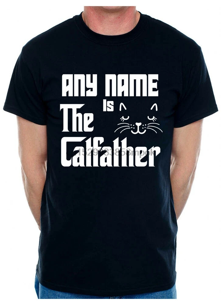 Персонализированная Мужская футболка Catfather подарок на день рождения для