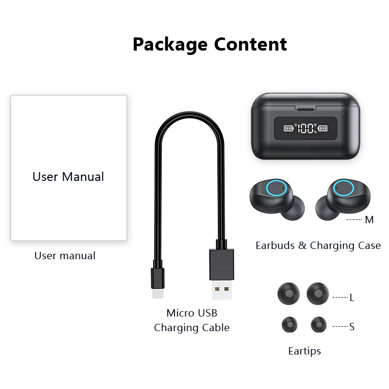 TWS Wireless Headset 5 0 True Bluetooth Earbuds 3D Stereo Sound Earphones with Charging Box IPX5 Waterproof Sports Earpiece