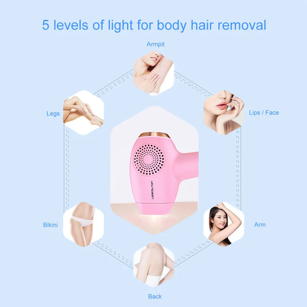 Лазерный эпилятор Lescolton IPL для удаления волос Перманентный Аппарат дома триммер