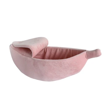 

Pet Banana Bed Dog Mat Soft Cotton Warm Pet Blanket Sleeping Bed Cover Mat for Small Medium Dogs Cats Kennel Pink