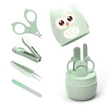 Kit de soins pour les ongles 4 en 1, avec étui mignon, coupe ongles, ciseaux, lime à ongles, pincettes, ensemble de manucure et de pédicure pour nouveau nés