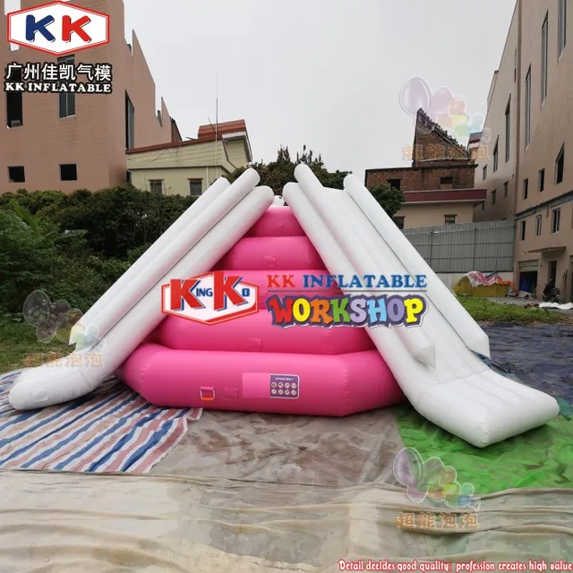 New Arrival Kids N Adults Climbing Slides Equipment Water Park Floating Inflatable Volcano Slide 2