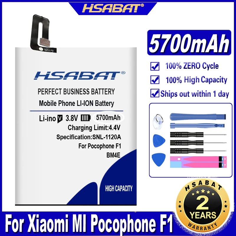 Аккумулятор HSABAT BM4E 5700 мАч для Xiaomi MI Pocophone F1 Poco | Мобильные телефоны и аксессуары
