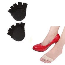 2Pairs Invisible Yoga Gym Non Slip Toe Socks Half Grip Five Fingerness Socks cow pattern socks 2pairs