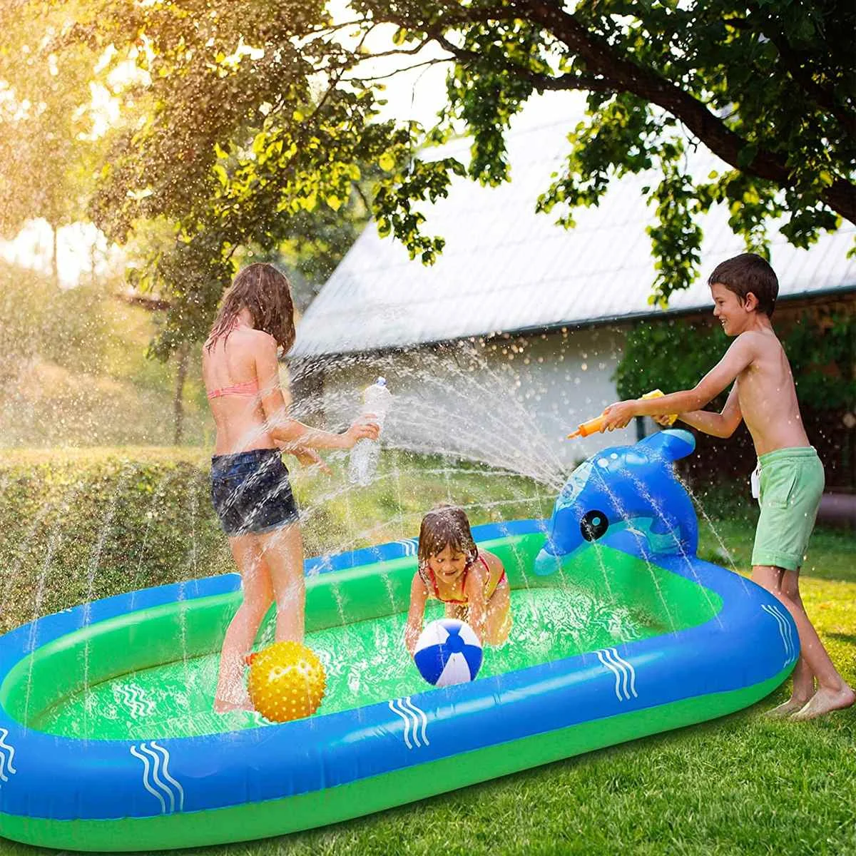 Kids Paddling Pool Swimming Inflatable Summer Fun 