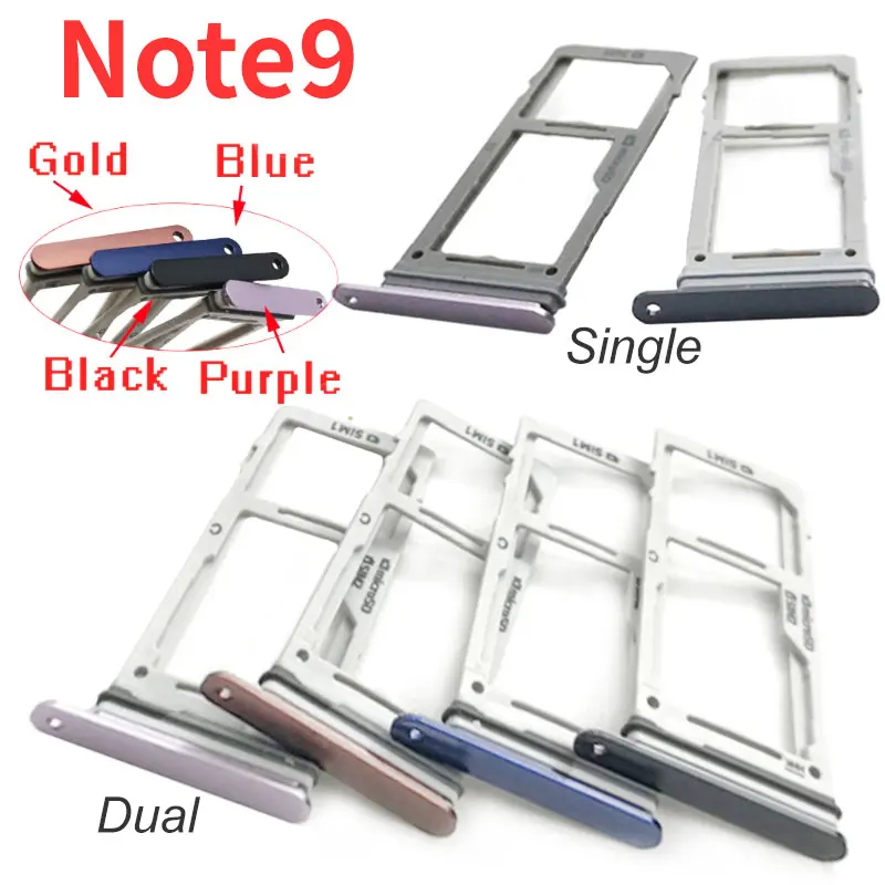 

Dual&Single SIM Card Tray For Samsung Galaxy Note 9 Note9 N960 SIM Card Reader Sim Tray Holder Sim Slot Replacement Parts