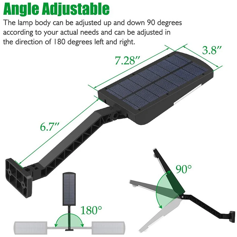 

2 Outdoor Solar Lights, 48 LED Adjustable Safety Lighting, Wireless Motion Sensor Light IP65 Waterproof, Suitable for Yard, Gara
