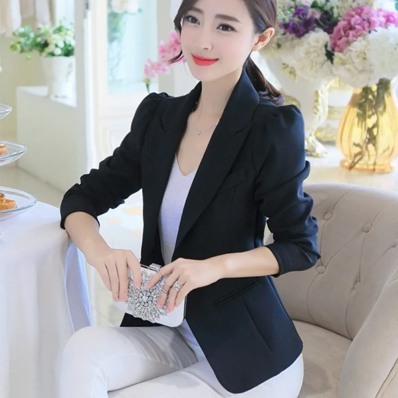 New Women Blazer Spring Slim Top Elegant Single Button Solid Color Blazer Suit Casual Long Sleeve White Women Blazer Coat New Women Blazer Spring Slim Top Elegant Single Button Solid Color Blazer Suit Casual Long Sleeve White Women Blazer Coat