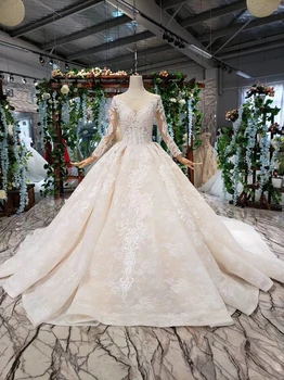 

BGW 21228ht Luxury Popular Wedding Dress Detachable Train O Neck Long Bridal Dress Gown Free Shipping Vestido De Noiva Princesa