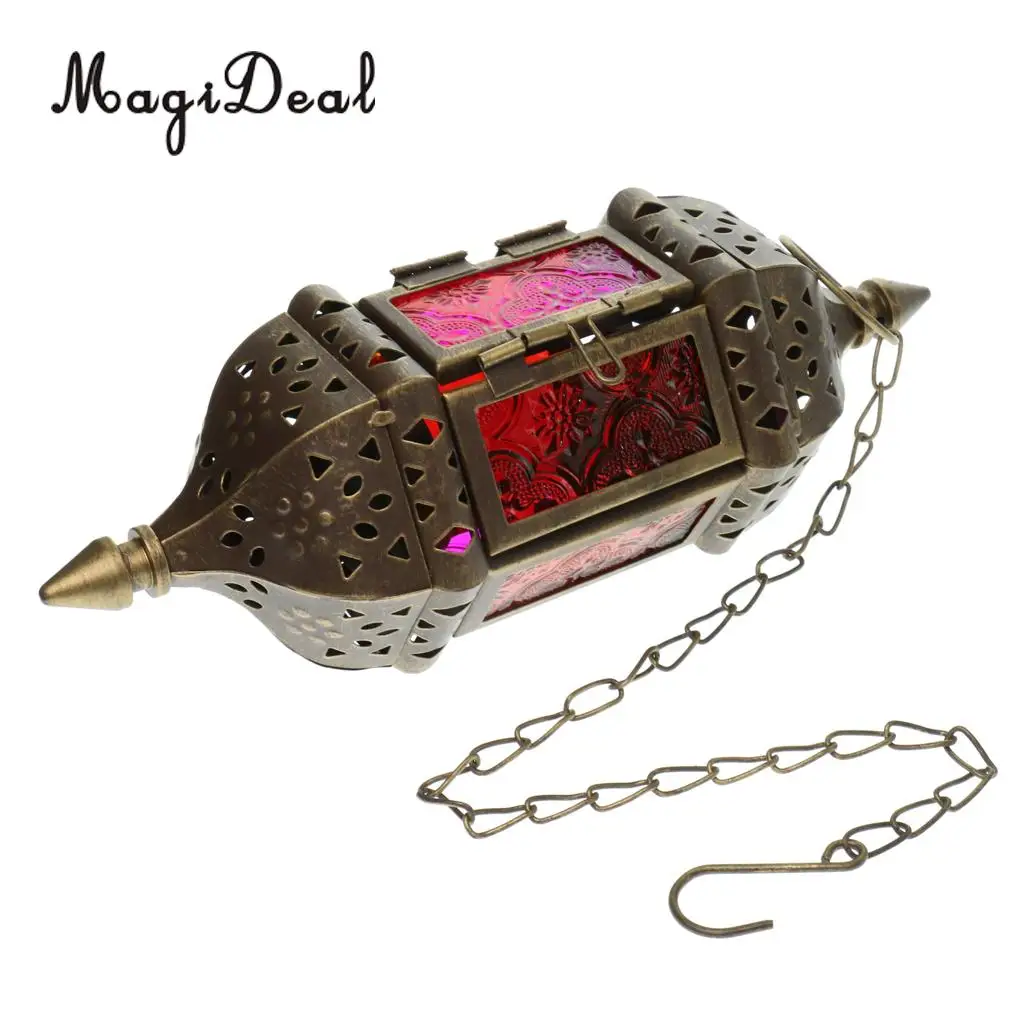 Moroccan Metal Hollow Hanging Candle Holder Decorative Candle Lantern Lamp With 66cm Chains, for Wedding Home Decor