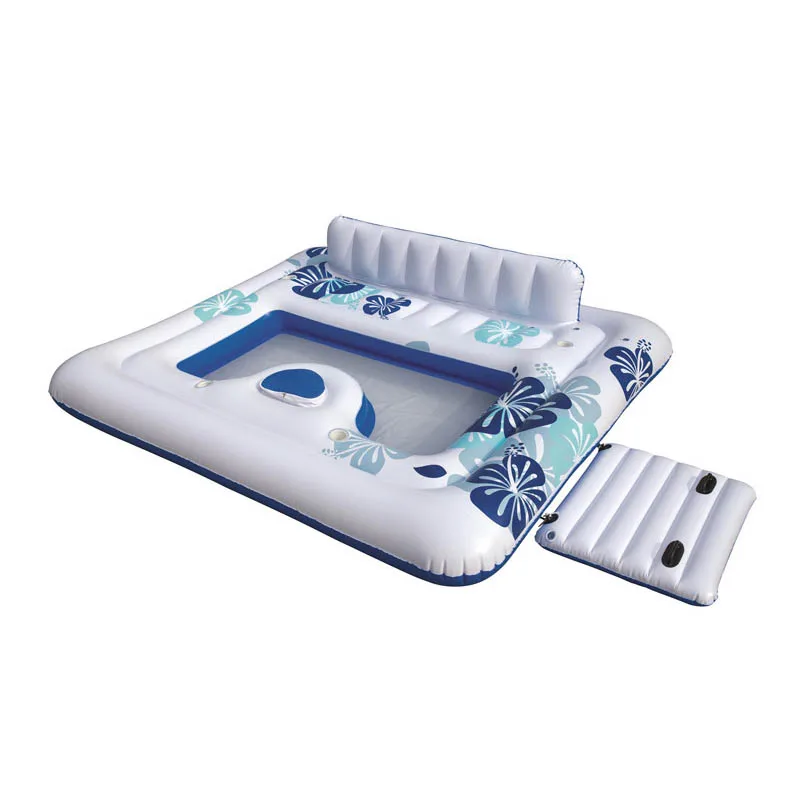 Bestway 43127 плавающий водный ряд для плавания 5-6 человек использует квадратный Большой Плавающий остров шезлонг плавающая кровать