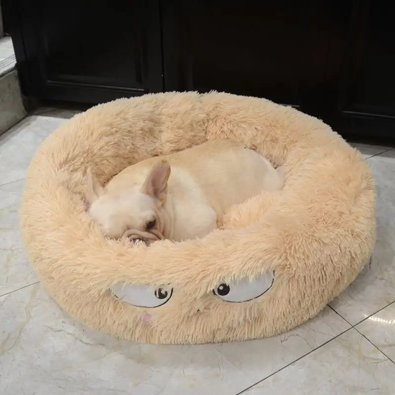 

Autumn Winter Thick Plush Round Pet Nest Mat Deep Sleep Cat Litter Kennel Pet Supplies Thicken PV Velvet Warm Cat Bed