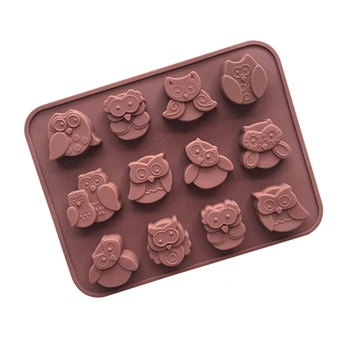 

12 hole owl silicone chocolate mold, silicone cake mold