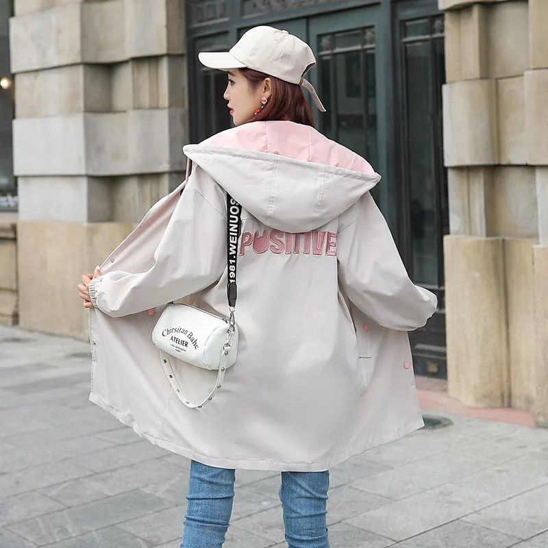 2999# плащ для фотосессии для девочек, весенне-осенний Тренч средней длины в Корейском стиле для школьниц