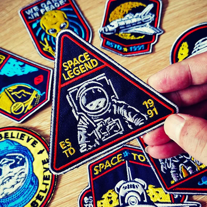 Вышивка/Космическая нашивка UFO Alien вышитые нашивки для одежды железные нашивки на одежду полоски Сделай Сам крючок петля швейная нашивка