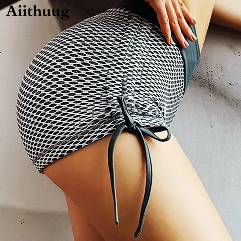 Aiithuug Workout Shorts for Women High Waist Butt Lifting Booty