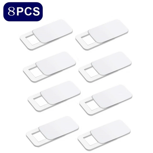 Webcam Cover Slider Laptop Camera Cover Shutter Mobile Phone Front Camera Cover Privacy Protection Sticker for Notebook 8PCS White