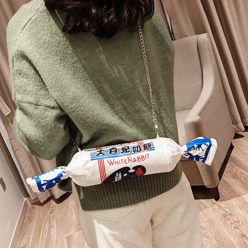 LISM Cute canvas ladies shoulder bag white rabbit toffee female chain new 2019 creative Messenger | Багаж и сумки