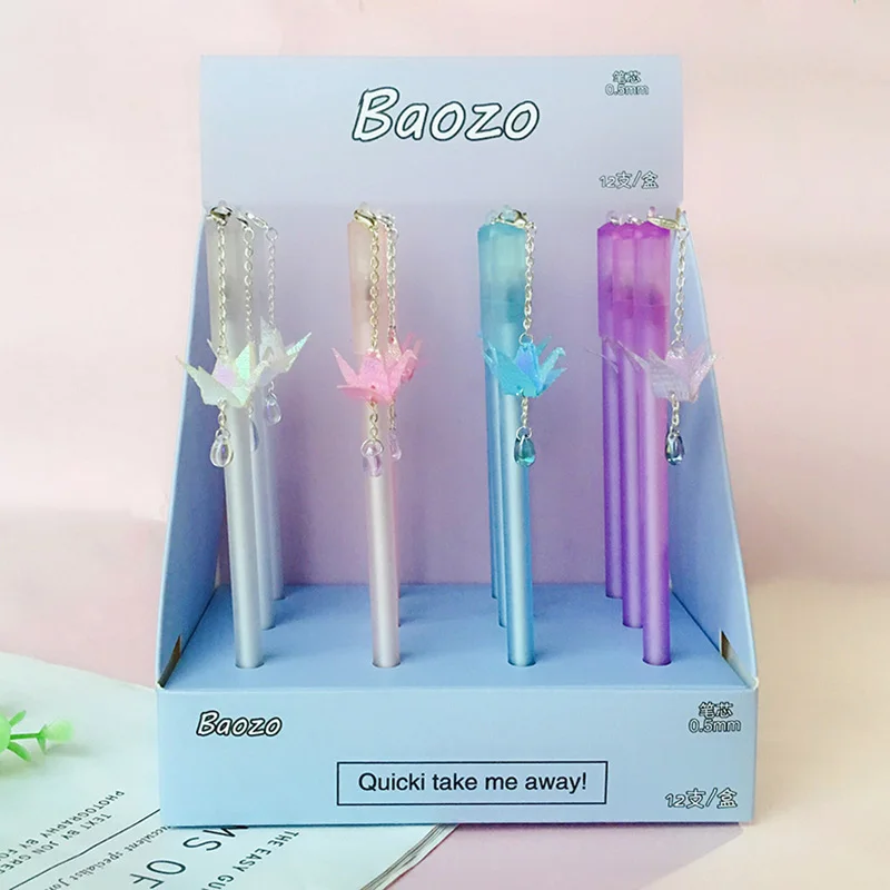 Милые ручки-подвески Kawaii Crane гелевые черные чернила для ручки нейтральные письма