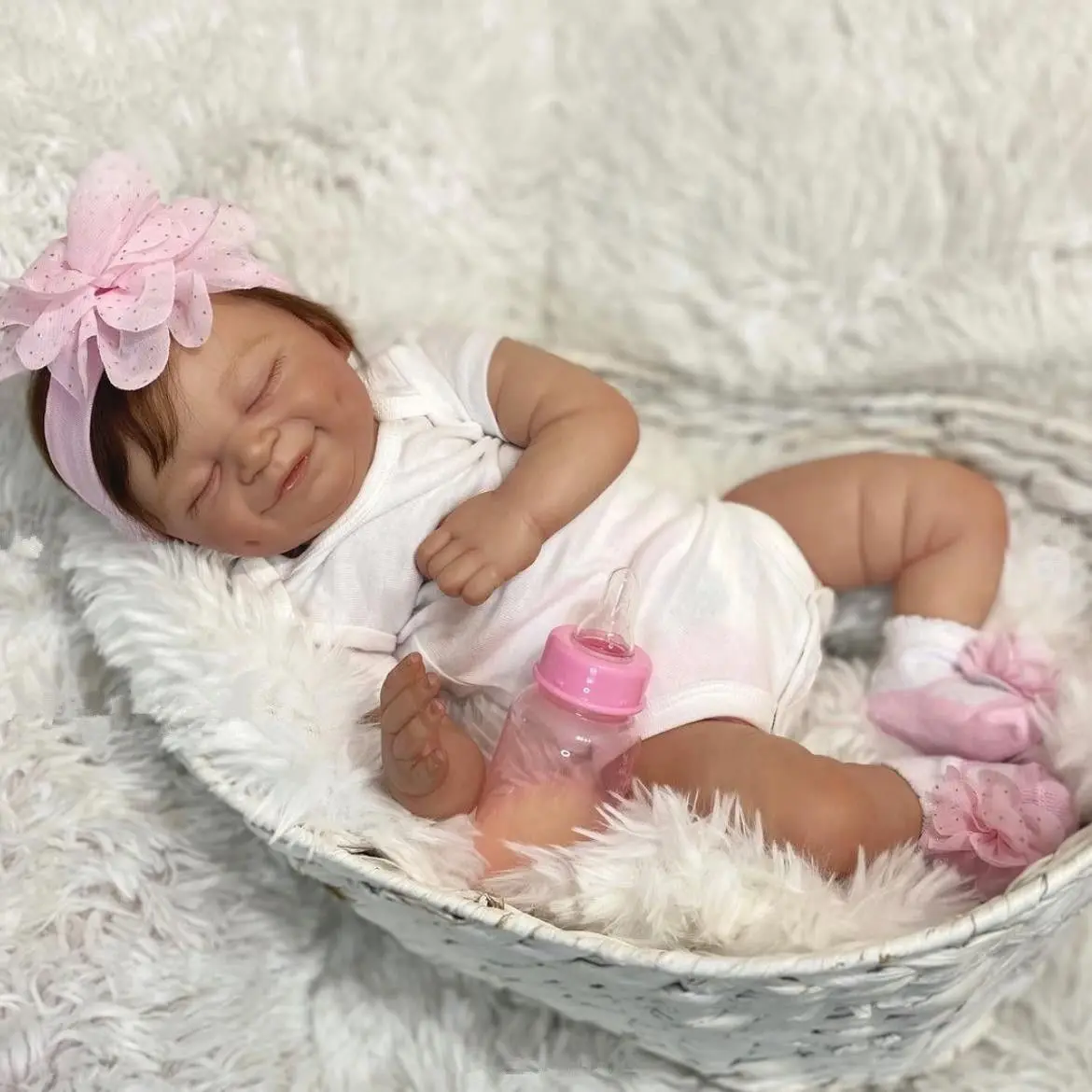 50 Cm 3dpaint Skin Soft Silicone Reborn Girl Baby Doll Toy Like Real