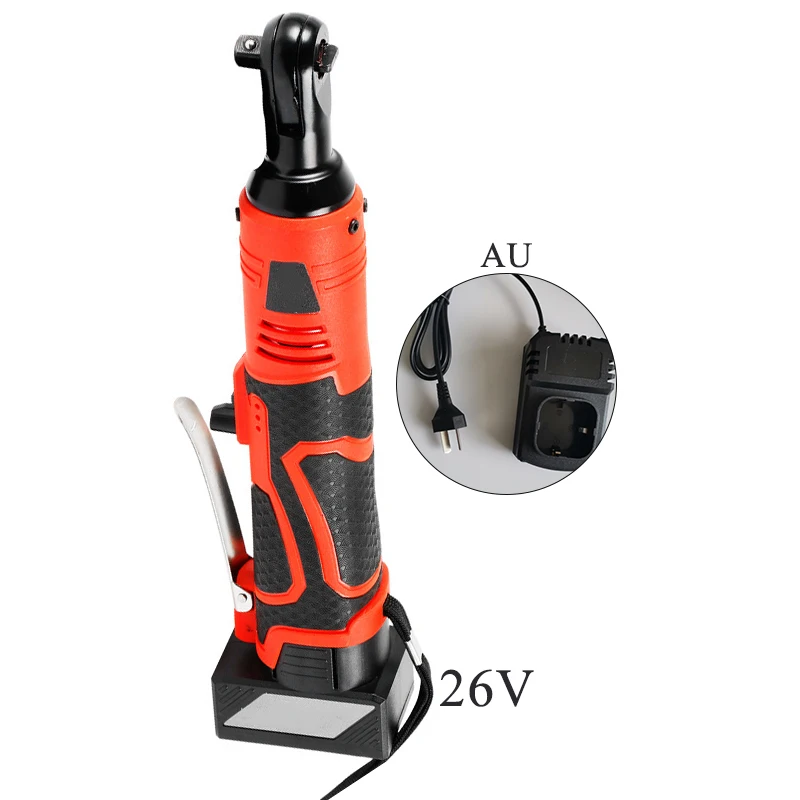 

26V 60Nm 3/8in Cordless Rechargeable Electric Ratchet Wrench Tool Set w/ Battery UK/US/EU/AU 3000 mAh ferramenta