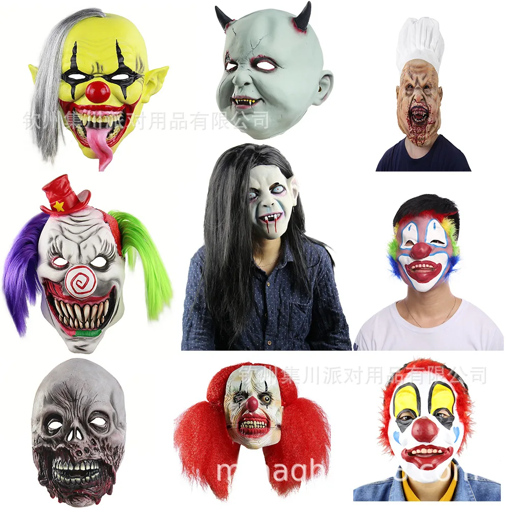 

Halloween Mask Horror Clown Mask Scary Funny Ghost Props Latex Mask Men And Women Demon Zombie